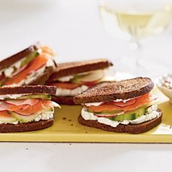 Smoked Salmon and Goat Cheese on Pumpernickel-Rye recipe