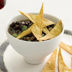 Black Bean Soup with Crispy Tortillas recipe
