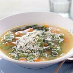 Fava Bean, Asparagus, and Pasta Soup recipe