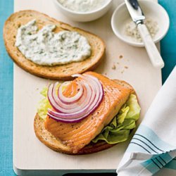 Crunchy Salmon Sandwiches with Horseradish-Dill Mayonnaise recipe