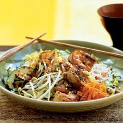 Lemongrass Shrimp over Rice Vermicelli and Vegetables (Bun Tom Nuong Xa) recipe