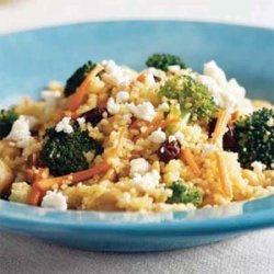 Curried Couscous with Broccoli and Feta recipe