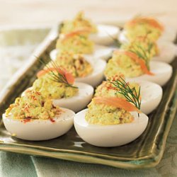 Deviled Eggs with Smoked Salmon and Cream Cheese recipe