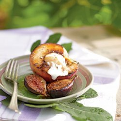 Seared Figs and White Peaches with Balsamic Reduction recipe