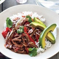 Slow Cooker Cuban Braised Beef and Peppers recipe
