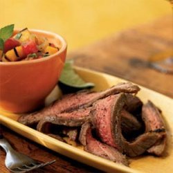 Flank Steak with Grilled Mango and Watermelon Chutney recipe