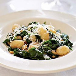 Brown Butter Gnocchi with Spinach and Pine Nuts recipe
