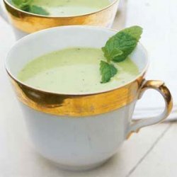 Chilled Pea Soup with Mint Pesto recipe