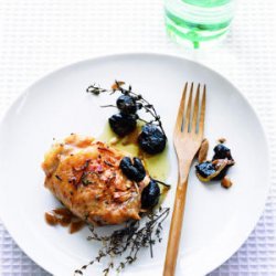 Roast Chicken with Olives, Garlic, and Thyme recipe
