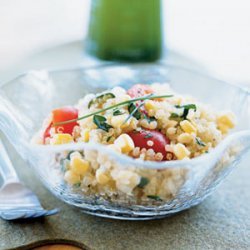 Quinoa, Corn, and Tomato Salad with Chive-Infused Oil recipe