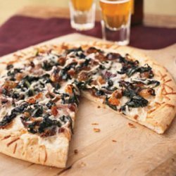 Winter Greens, Asiago, and Anchovy Pizza recipe
