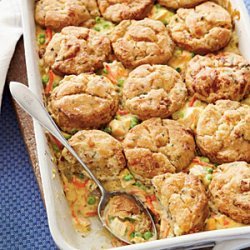 Chicken Pot Pie with Bacon-and-Cheddar Biscuits recipe
