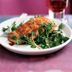Salmon with Wilted Watercress and Balsamic Drizzle recipe