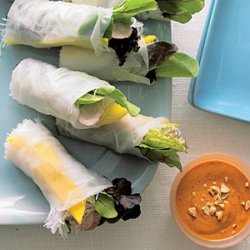 Fresh Spring Rolls with Pork, Mango, and Mesclun recipe