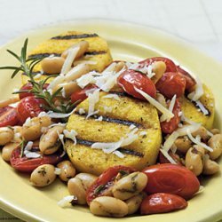 Grilled Polenta with Tomatoes and White Beans recipe
