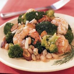 Shrimp Salad with White Beans, Broccoli, and Toasted Garlic recipe