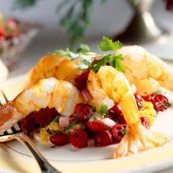 Sauteed Shrimp with Cranberry-Citrus Salsa recipe