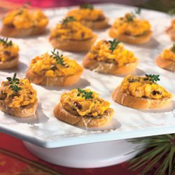 Butternut Squash Spread on Cheese Croutons recipe