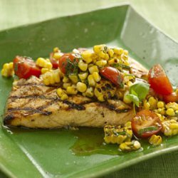 Grilled Salmon With Charred-Corn Relish recipe