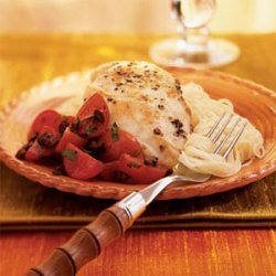 Chicken with Cherry Tomato and Olive Topping recipe