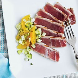 Grilled Tuna with Fennel-Orange Relish recipe