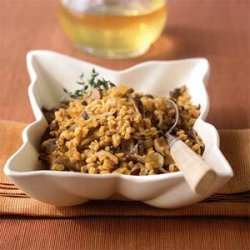 Baked Barley with Shiitake Mushrooms and Caramelized Onions recipe