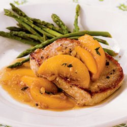 Pork Chops with Bourbon-Peach Sauce recipe