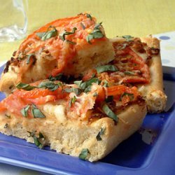 Tomato and Parmesan Focaccia with Caramelized Onions recipe