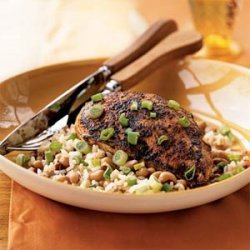 Spiced Chicken with Black-Eyed Peas and Rice recipe