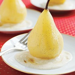 Vanilla Poached Pears with Vanilla Sauce recipe