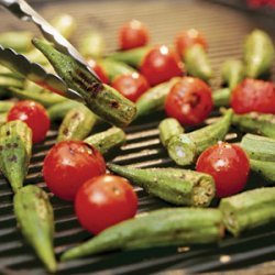 Grilled Okra and Tomatoes recipe