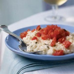 Lemon-Basil Risotto with Tomato Topping recipe