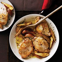 Gorgonzola-Stuffed Pork Chops with Pears recipe