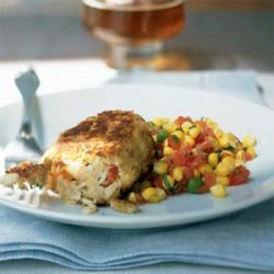Pearl Oyster Bar Crab Cakes with Sweet Corn Ragout recipe