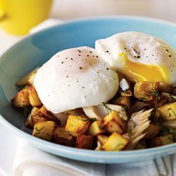 Poached Eggs With Smoked Trout and Potato Hash recipe