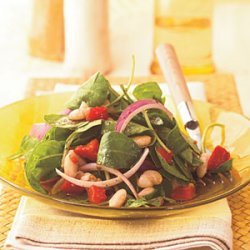 Arugula, White Bean, and Roasted Red Pepper Salad recipe