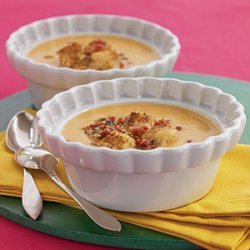 Sweet Potato Soup with Pancetta-Rosemary Croutons recipe