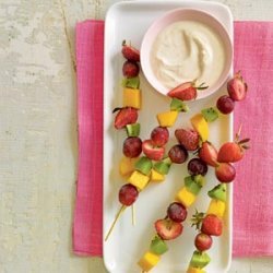 Frozen Fruit Skewers With Honey-Yogurt Dip recipe