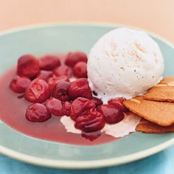 Warm Skillet Sour Cherries with Vanilla Ice Cream recipe