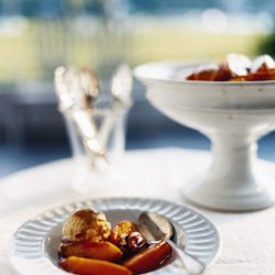 Peaches  Foster  with Cane Syrup Pecan Ice Cream recipe