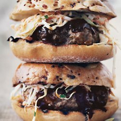 Barbecued Pork Burgers with Slaw recipe