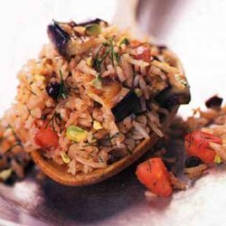Eggplant Pilaf with Pistachios and Cinnamon recipe