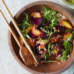 Beets and Farro with Smoky Almonds recipe