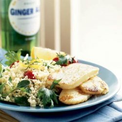 Halloumi with Couscous and Greens recipe