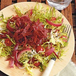 Warm Frisee Salad With Crispy Kosher Salami recipe