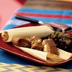 Goat Cheese Tamales with Olives and Raisins recipe