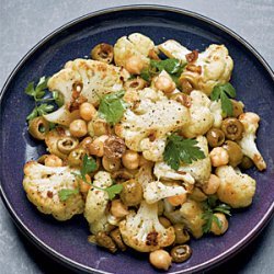 Roasted Cauliflower, Chickpeas, and Olives recipe