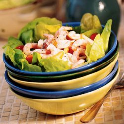 Butter Lettuce Shrimp Salad with Pears and Blue Cheese recipe