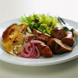 Grilled Sausages with Pickled Onions recipe