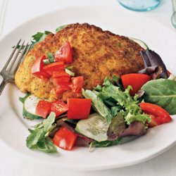 Sauteed Chicken Cutlets with Mixed Baby Greens recipe